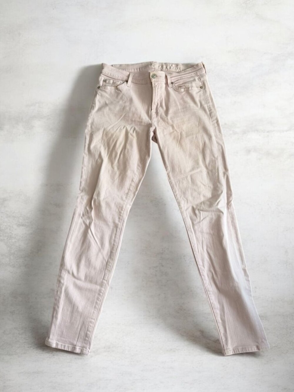 7 FOR ALL MANKIND Peach Denim Skinny Jeans Size 31